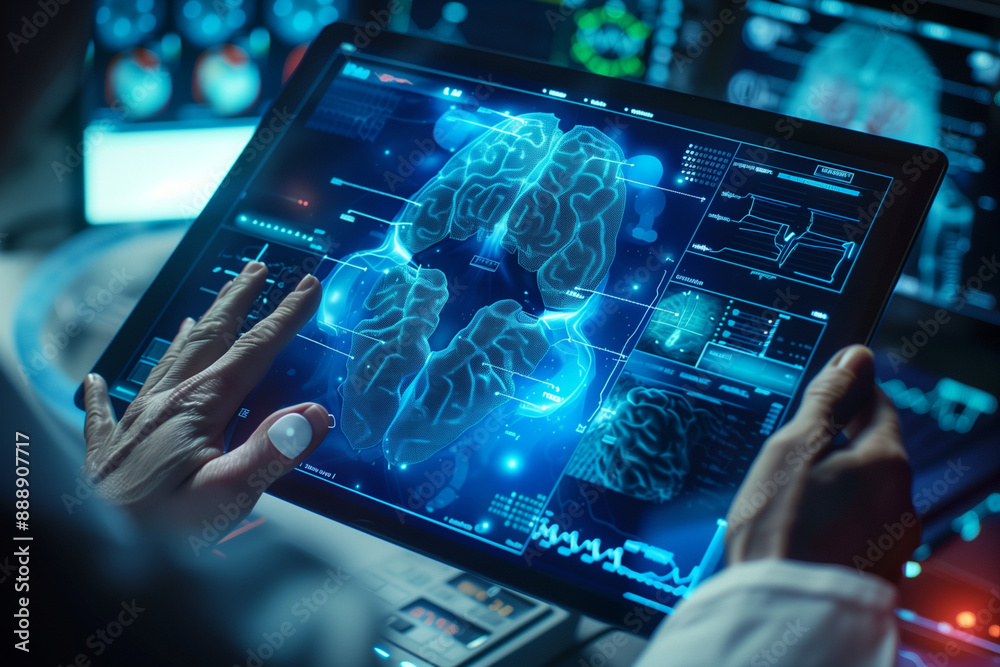 3d rendered illustration of a human body and brain for doctors in ...