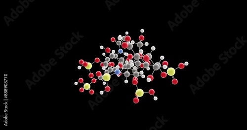 Lovenox molecule, rotating 3D model of heparin, looped video on a black background photo