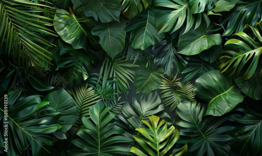 a jungle background with a border made of vibrant tropical leaves, creating a lush and exotic backdrop with ample copy space for text or graphics. a jungle background with a border made of vibrant tropical leaves, creating a lush and exotic backdrop with ample copy space for text or graphics.