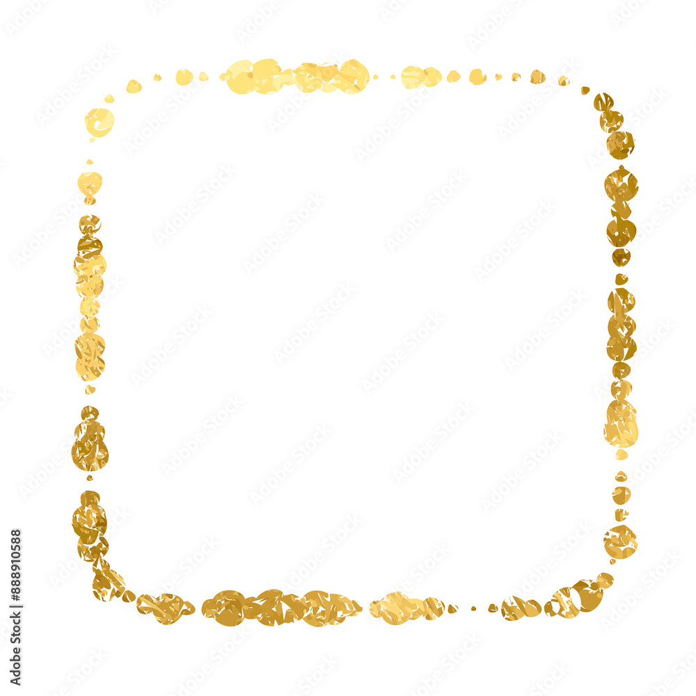 The square frame is hand-drawn with a golden brush. Gold glitter, edging in the form of splashes, a frame made of gold foil, a frame with a gold brush on a transparent background. Design elements . The square frame is hand-drawn with a golden brush. Gold glitter, edging in the form of splashes, a frame made of gold foil, a frame with a gold brush on a transparent background. Design elements .