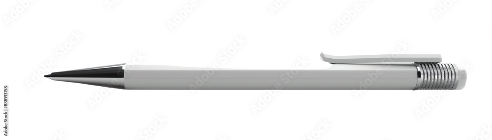 Sleek white ballpoint pen with a metallic clip, perfect for writing and office use. Ideal for professional or personal tasks. Sleek white ballpoint pen with a metallic clip, perfect for writing and office use. Ideal for professional or personal tasks.