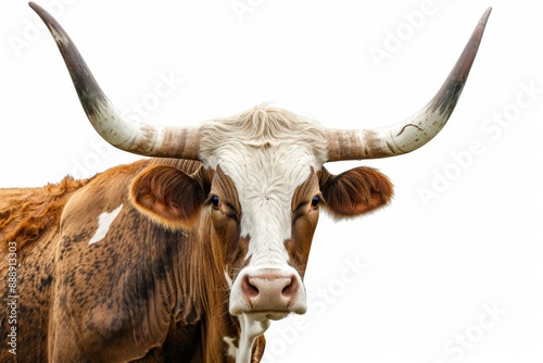 cow texas longhorn face view