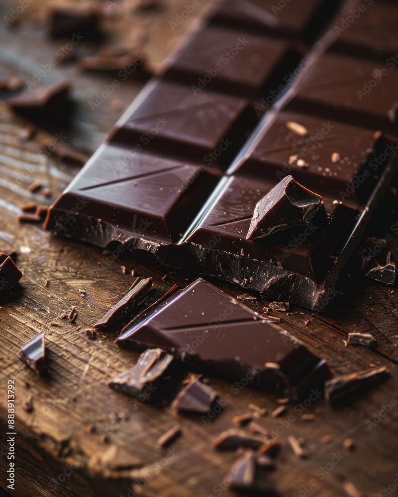Dark Chocolate Bar on Rustic Table
Dark Chocolate Bar on Rustic Table