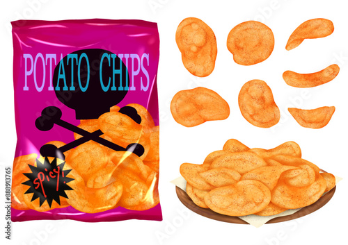 ベクター  激辛スナック　ポテトチップス　辛い　危険