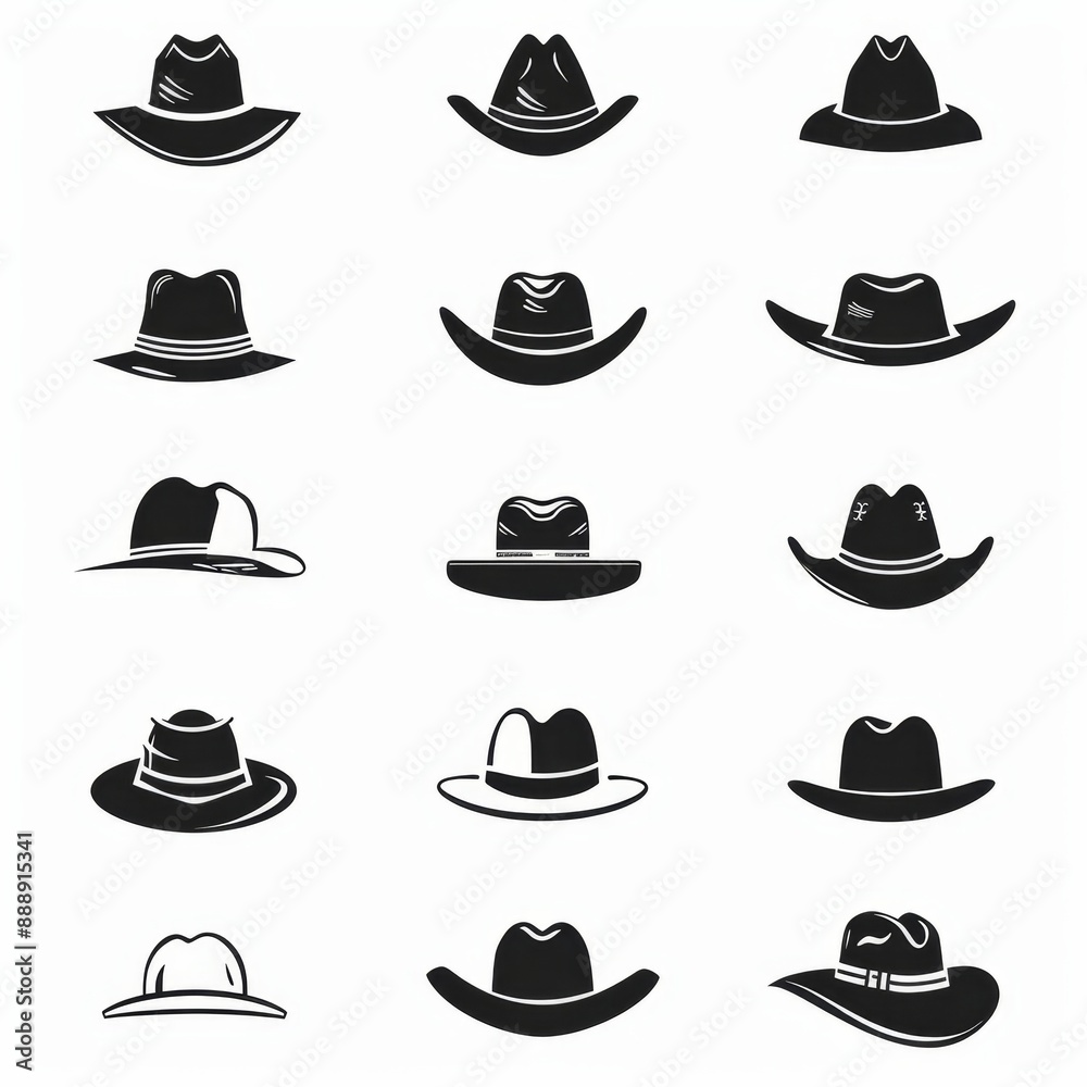 Hat flat icon, headdress symbol, cap sign, bonnet silhouette, fedora shape, bowler, trilby, baseball cap Hat flat icon, headdress symbol, cap sign, bonnet silhouette, fedora shape, bowler, trilby, baseball cap