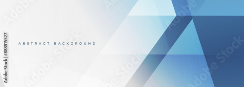 White and blue business presentation abstract background with geometric lines and shapes. Vector illustration