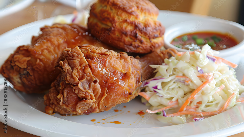 A plate of crispy fried chicken with a side of col 8 2 baking, baking cup, bowl, cake, carrot, color, cuisine, cupcake, dessert, dish, food, furniture, high-key, kitchenware, on1 keyword ai, table, ta A plate of crispy fried chicken with a side of col 8 2 baking, baking cup, bowl, cake, carrot, color, cuisine, cupcake, dessert, dish, food, furniture, high-key, kitchenware, on1 keyword ai, table, ta