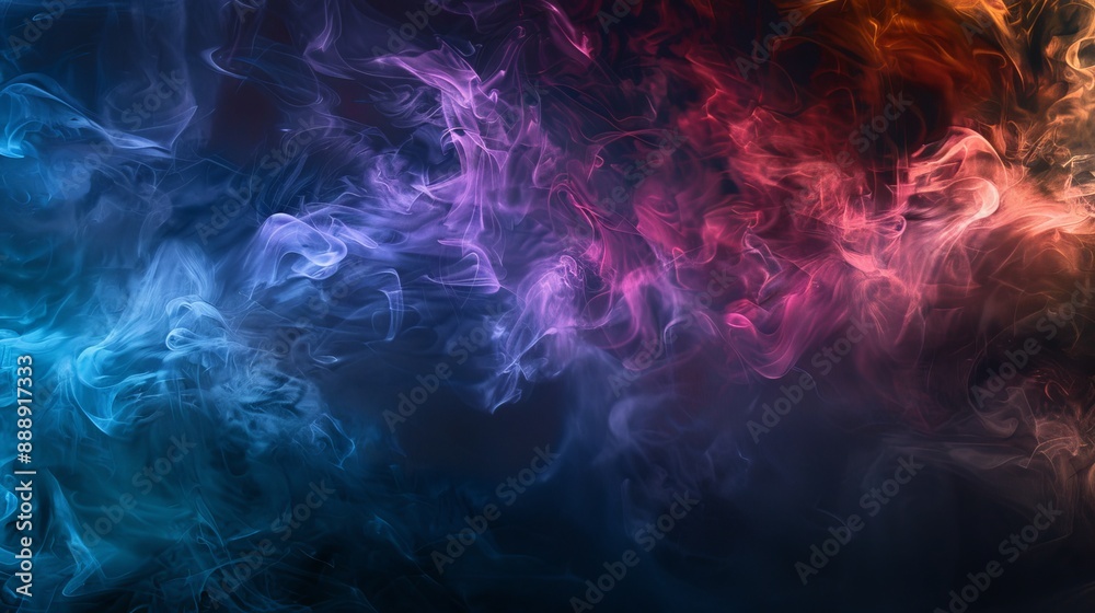 Obraz premium abstract desktop background of dark multicoloured smoke swirling 