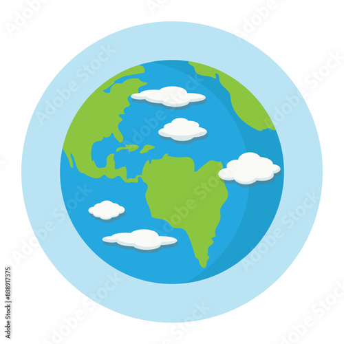 Earth planet vector cartoon illustration