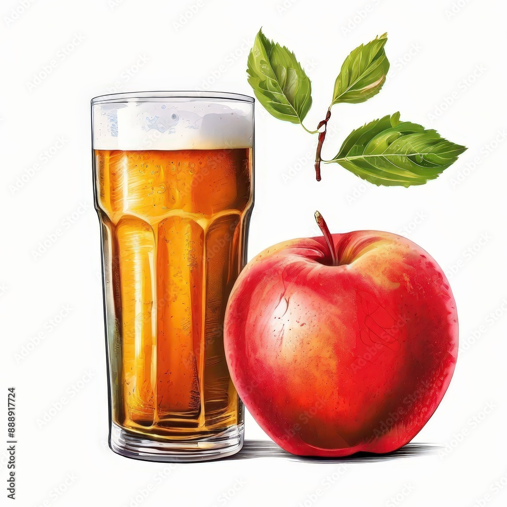 the AI Image Generator, Fresh apple juice served in a glass the AI Image Generator, Fresh apple juice served in a glass
