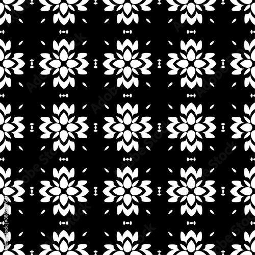 Seamless pattern created by many flower objects like oriental style