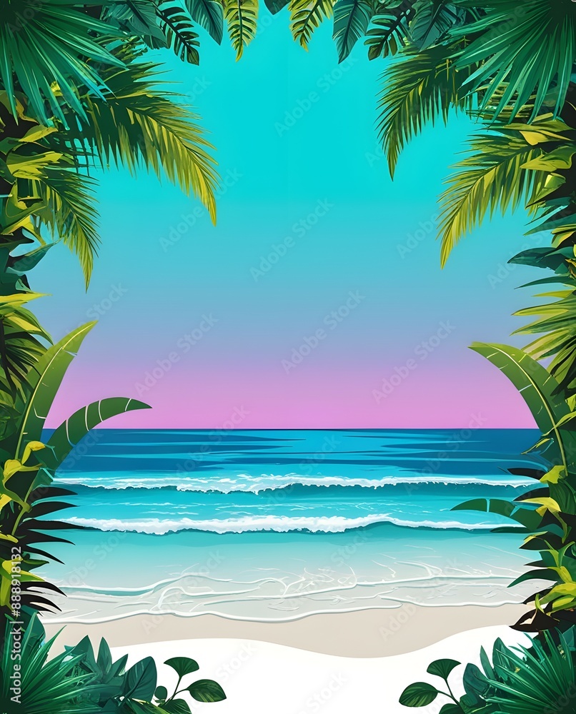 Tropical Beach Background Illustration Tropical Beach Background Illustration