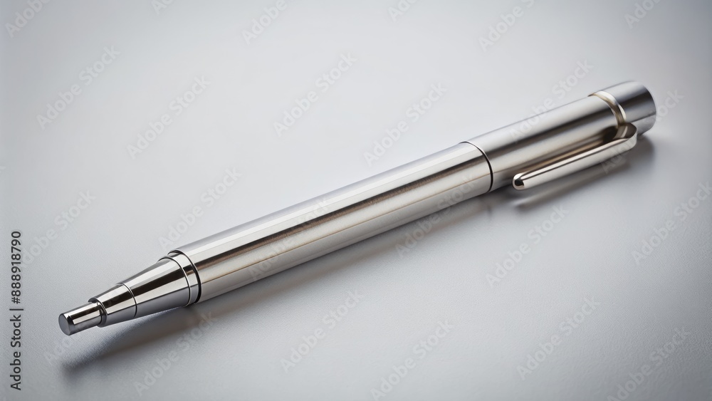 A sleek white injection pen with a silver cap lies on a clean surface beside a medical prescription label. A sleek white injection pen with a silver cap lies on a clean surface beside a medical prescription label.