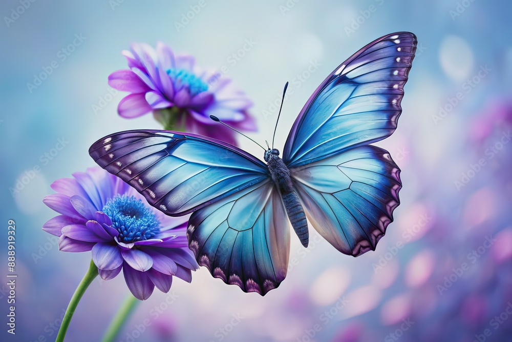 A bright blue butterfly perches on a delicate purple flower, symbolizing hope and resilience, against a soft white background with a subtle thyroid shape pattern. A bright blue butterfly perches on a delicate purple flower, symbolizing hope and resilience, against a soft white background with a subtle thyroid shape pattern.
