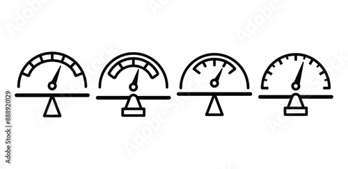 balanced scorecard icon vector design symbol sign black white color simple illustration collection set