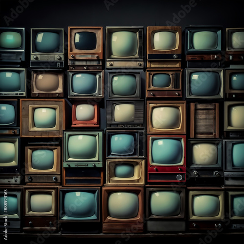 ai images world televion day many various type of television