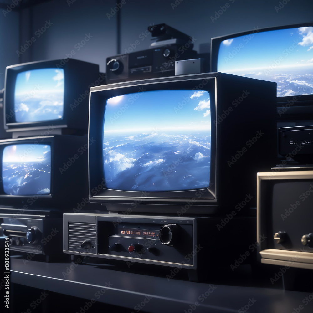 Fototapeta premium ai images world televion day many various type of television