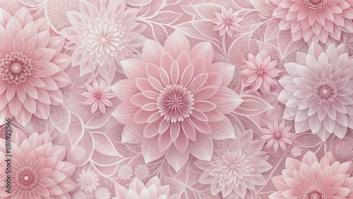 Vibrant pink luxury wallpaper featuring intricately designed abstract floral vectors, perfect for sophisticated backgrounds and elegant digital designs.