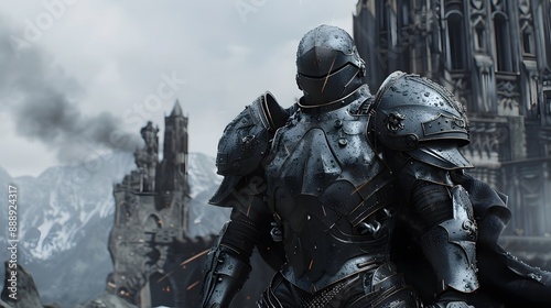 Armored Knight with a sword, ready for battle