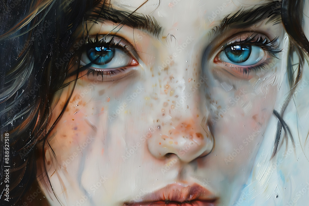 Close-up photo of a beautiful girl, capturing her radiant features and natural beauty in a detailed, expressive portrait Close-up photo of a beautiful girl, capturing her radiant features and natural beauty in a detailed, expressive portrait