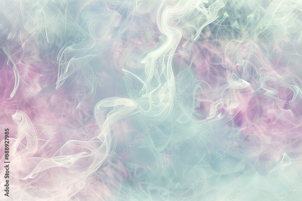 Fototapeta premium Title: Abstract Soft Pastel Smoke Background: Colorful, Airy, and Ethereal Artwork for Design Projects and Digital Illustration