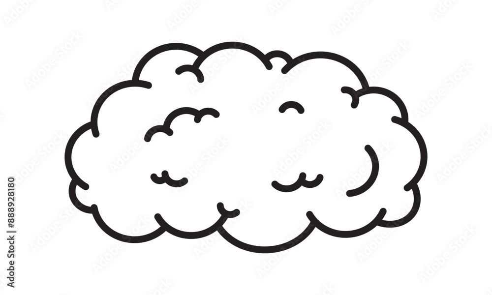 Linear Cloud Cartoon Style Vector Illustration Linear Cloud Cartoon Style Vector Illustration