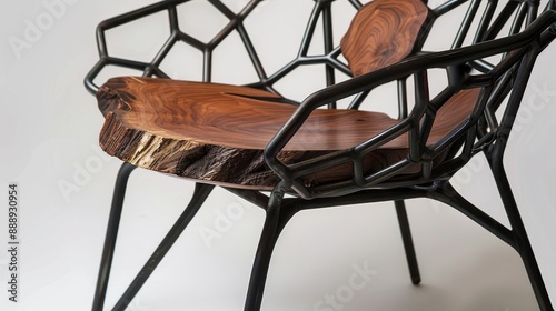 Woodworker modifies metal structure for chair seating photo