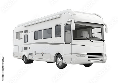Large recreational vehicle for comfortable road trips and camping. Isolated on a transparent background.