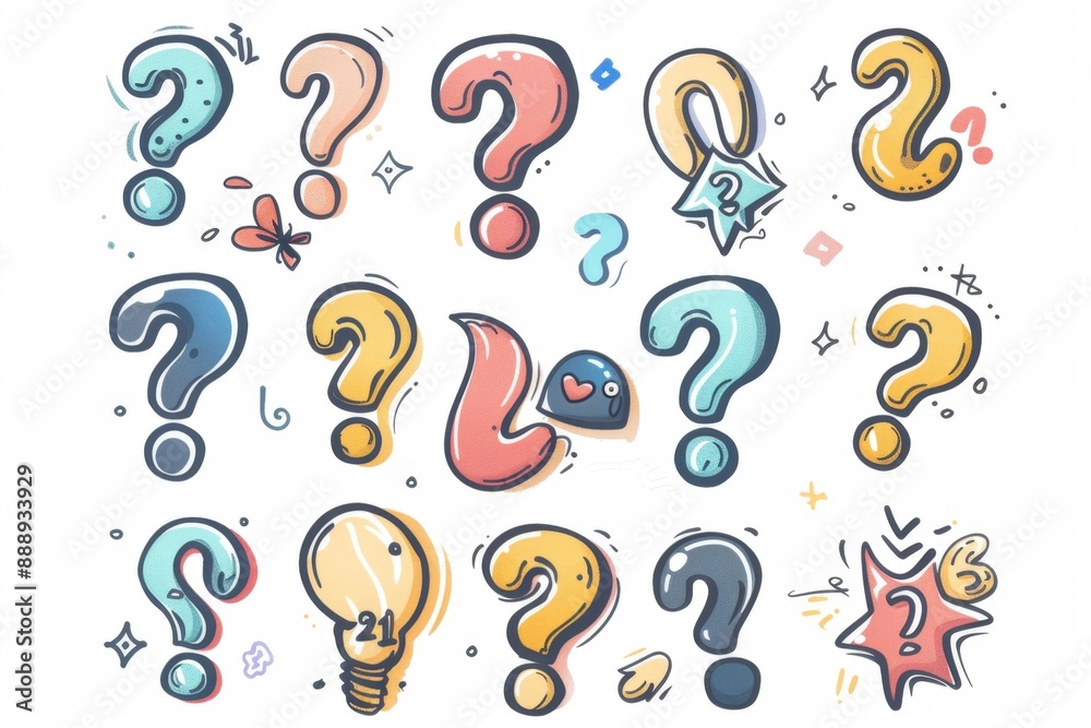 Question mark icon, quiz symbol, interrogation sign, simple rebus silhouette, questions emblem, faq set Question mark icon, quiz symbol, interrogation sign, simple rebus silhouette, questions emblem, faq set