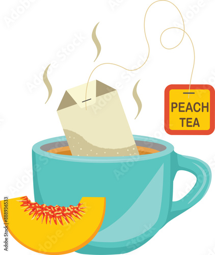 Cup of hot peach tea