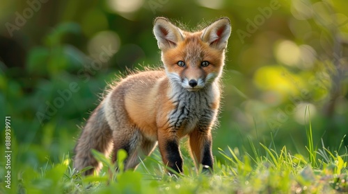 Wallpaper Mural A Curious Fox Kit in the Grass Torontodigital.ca