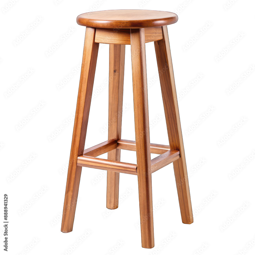 Wooden bar stool isolated on transparent background Wooden bar stool isolated on transparent background