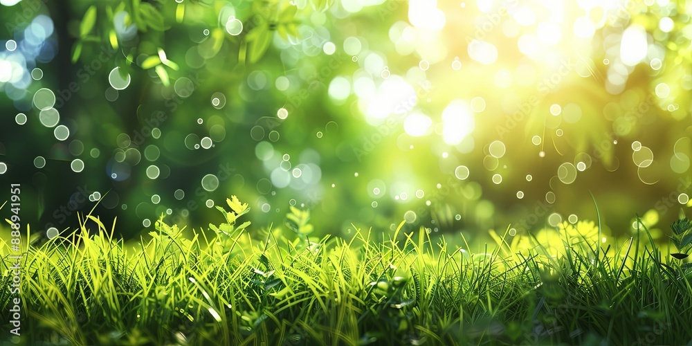 Obraz premium Lush Meadow Sunlit with Vibrant Spring Colors