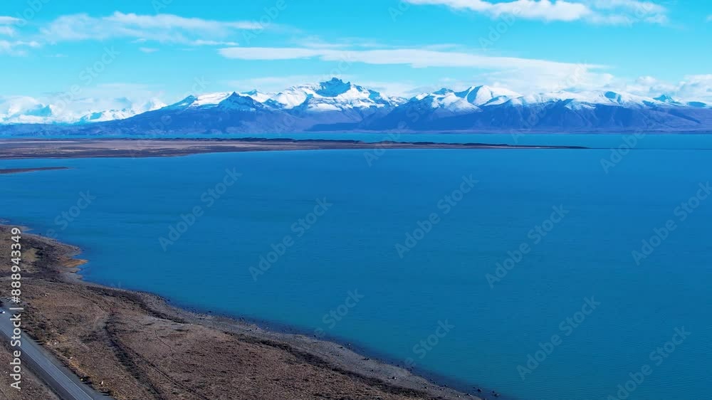 Argentino Lake At El Calafate Santa Cruz Argentina. Unique Landscape Of White Sand Dunes And Crystal-Clear Lagoons. Outdoor Travel Patagonia Glacier. Exploration Patagonia Aerial View Floresta. Argentino Lake At El Calafate Santa Cruz Argentina. Unique Landscape Of White Sand Dunes And Crystal-Clear Lagoons. Outdoor Travel Patagonia Glacier. Exploration Patagonia Aerial View Floresta.