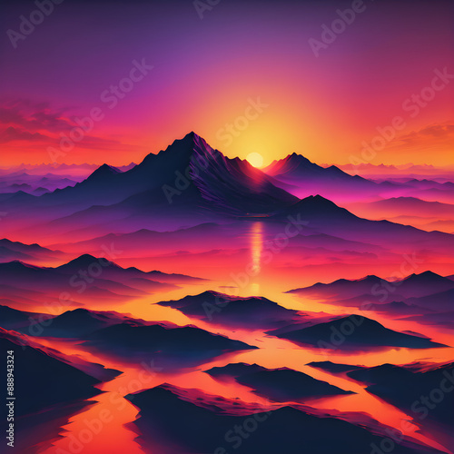 Warm sunset gradient background