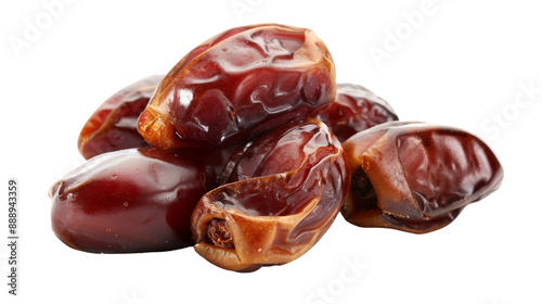 Dried dates fruit isolated on a transparent background, perfect for healthy snacks or gourmet desserts. 