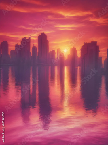 Warm sunset gradient background © BSpictures