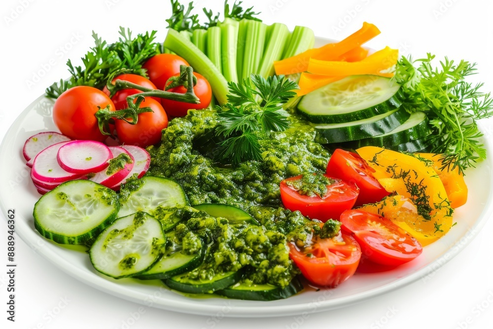 Seasonal Vegetables, Pickles and Greens on White Background, Cherry Tomatoes, Sweet Pepper, Celery Seasonal Vegetables, Pickles and Greens on White Background, Cherry Tomatoes, Sweet Pepper, Celery