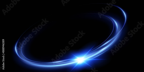 Neon magic circle.Futuristic light circle for background.Light frame.Vector.Magic portal.	