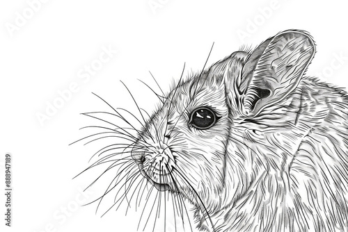 A twotone line art of a chinchilla with a soft fur 81 3 rabbit, animal, bunny, mammal, isolated, hare, pet, pets, fur, white, fluffy, easter, small, rodent, baby, gray, domestic, animals, cute, wild, 