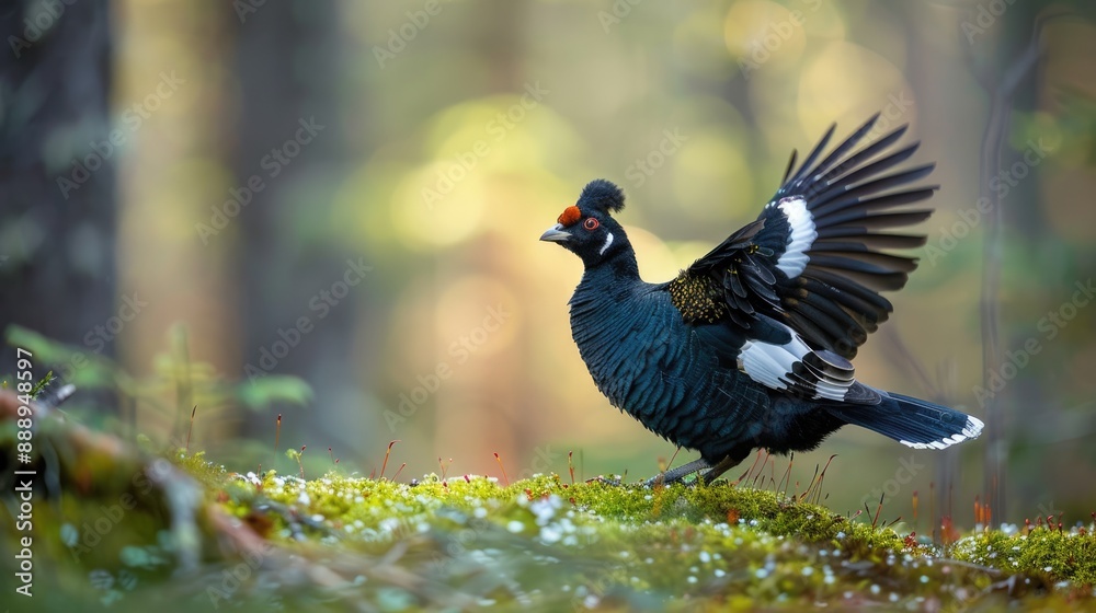 Black-tailed Mountain Pheasant Spreading Its Wings Black-tailed Mountain Pheasant Spreading Its Wings