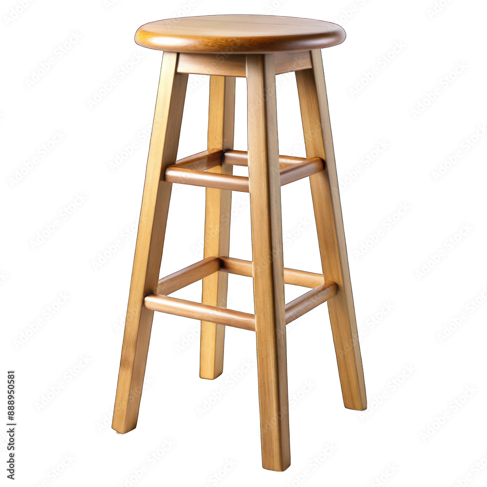 Wooden bar stool isolated on transparent background Wooden bar stool isolated on transparent background