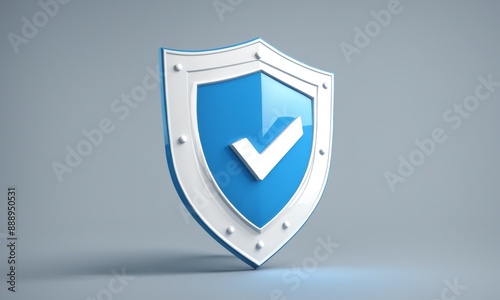 Wallpaper Mural Blue shield with white check mark Torontodigital.ca