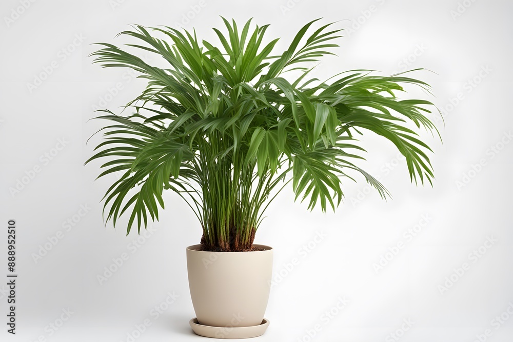 Areca plant in pot white background, AI Generated Areca plant in pot white background, AI Generated