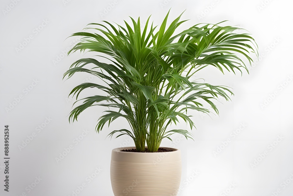 Areca plant in pot white background, AI Generated Areca plant in pot white background, AI Generated