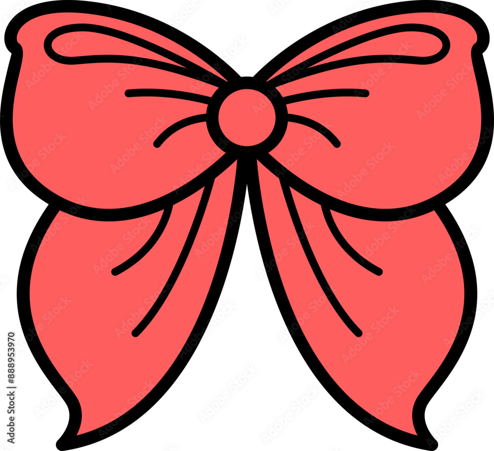 Ribbon Bow Line Icon Vector Ribbon Bow Line Icon Vector
