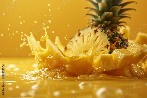 Photography of circular pineapple juice splash swi  101 food, yellow, pasta, flower, fruit, isolated, white, fresh, closeup, macro, healthy, sweet, orange, dessert, nature, italian, slice, raw, natura photo