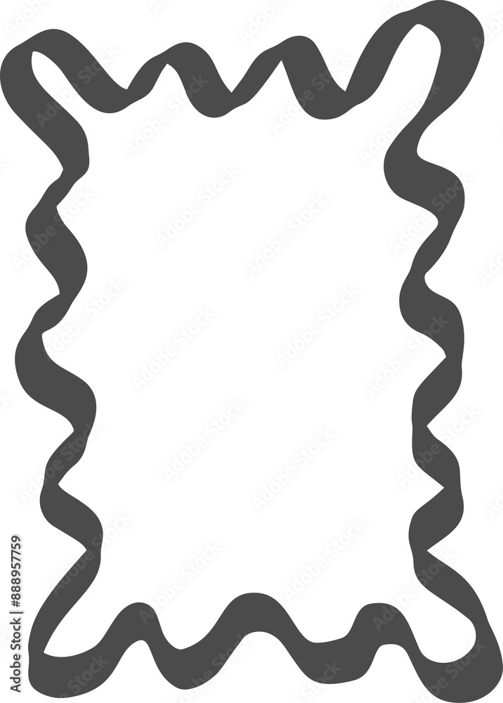 Wavy border frame. Oval scallop shapes. Squiggle hand drawn doodle box. Retro curved simple decoration. Retro aesthetic border. Wavy border frame. Oval scallop shapes. Squiggle hand drawn doodle box. Retro curved simple decoration. Retro aesthetic border.
