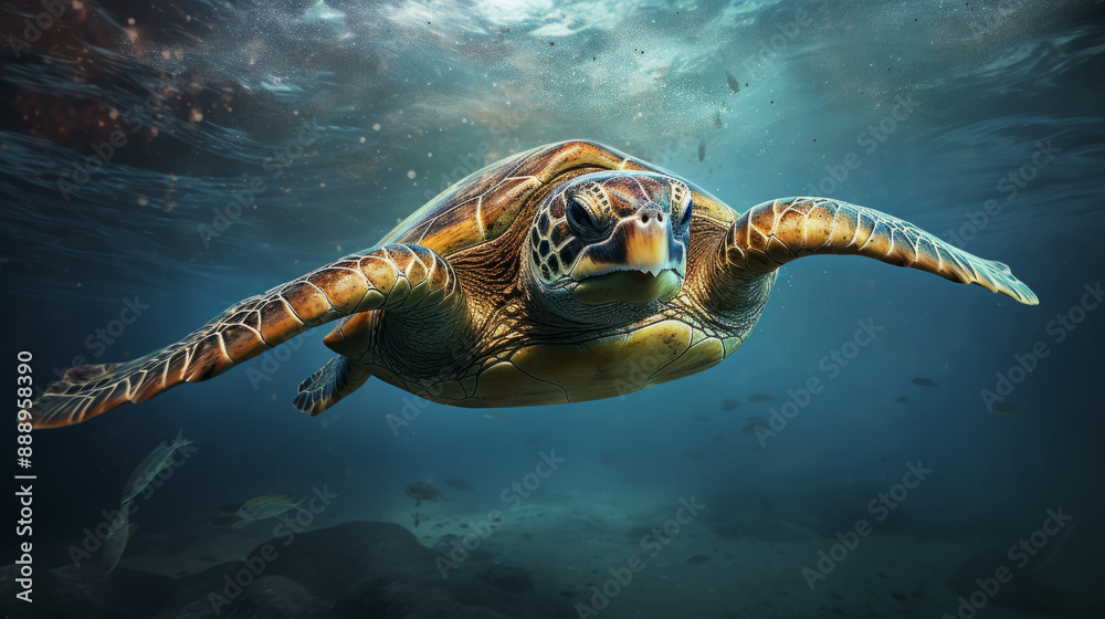 Fototapeta premium turtle swimming in the sea