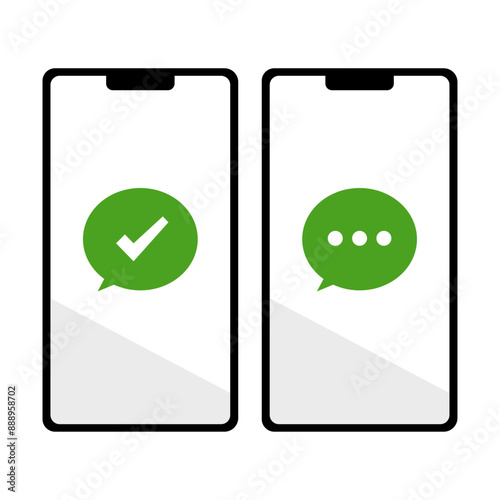 SNSアプリとスマートフォンのイラスト